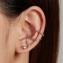 Snake Clip Earrings - 925 Sterling Silver