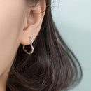 Heart-shaped hoop earrings - 925 sterling silver