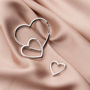 Heart-shaped hoop earrings - 925 sterling silver