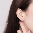 Cubic Zirconia Stud Earrings - 925 Sterling Silver