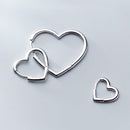 Heart-shaped hoop earrings - 925 sterling silver