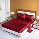 LuxPink Set - Mattress Cover + Silk Satin Sheet + Pillowcases