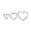 Heart-shaped hoop earrings - 925 sterling silver