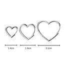 Heart-shaped hoop earrings - 925 sterling silver