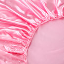 LuxPink Set - Mattress Cover + Silk Satin Sheet + Pillowcases