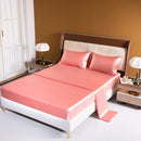 LuxPink Set - Mattress Cover + Silk Satin Sheet + Pillowcases